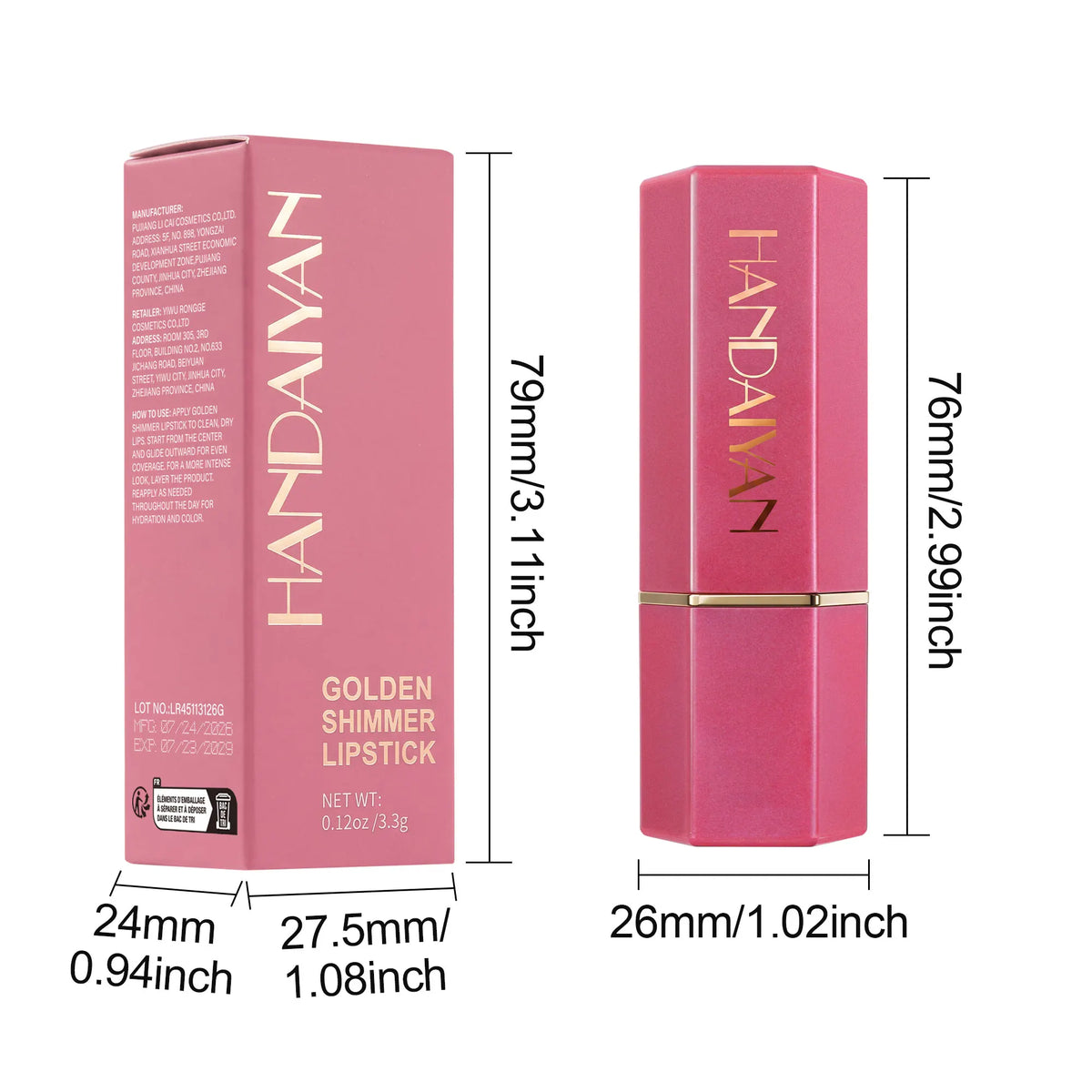 Lipstick – Waterproof – Matte Finish – Metallic Red | KIMLUD
