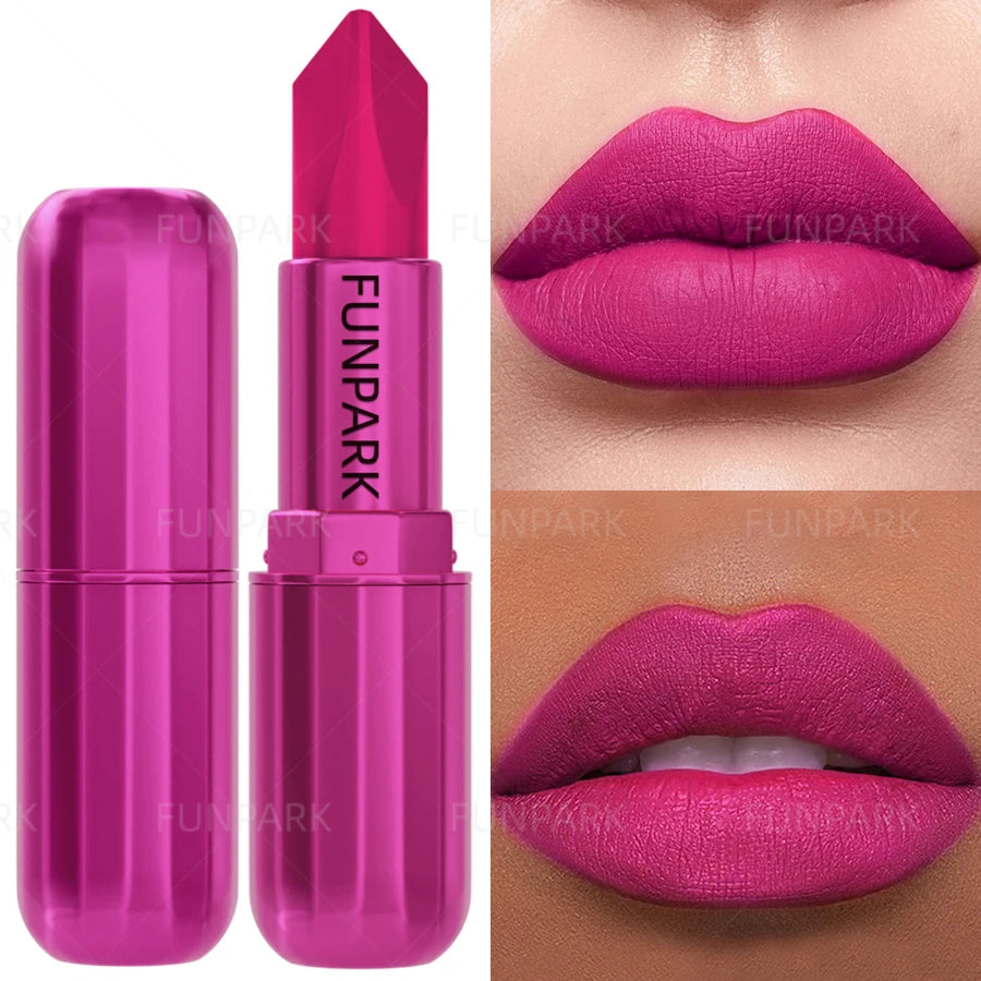 Matte Lipstick Long-Lasting Waterproof High-Pigment Velvet — Rose Red | KIMLUD
