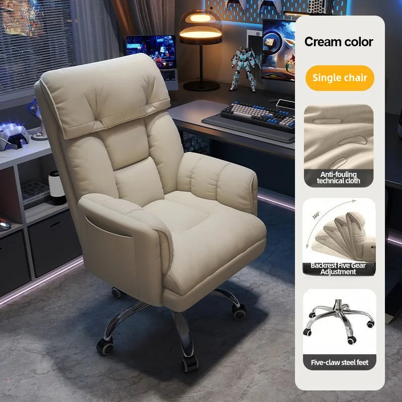 Ergonomic Computer Chair Home Office Recliner Sofa Boy Comfortable Sedentary Gaming Chair with Retractable Footrest For Relaxing
