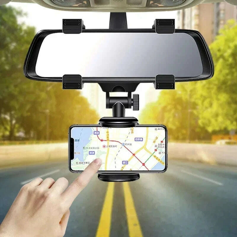 360-car-phone-holder-rearview-mirror-mount-bracket-navigation-gps-mobile-stand-clip-foldable-adjustable-car-cell-phone-supportkimlud-womens-fashion-34626821