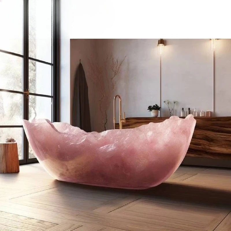 KIMLUD, Irregular pink agate bathtubs for custom apartments and villas, KIMLUD Womens Clothes