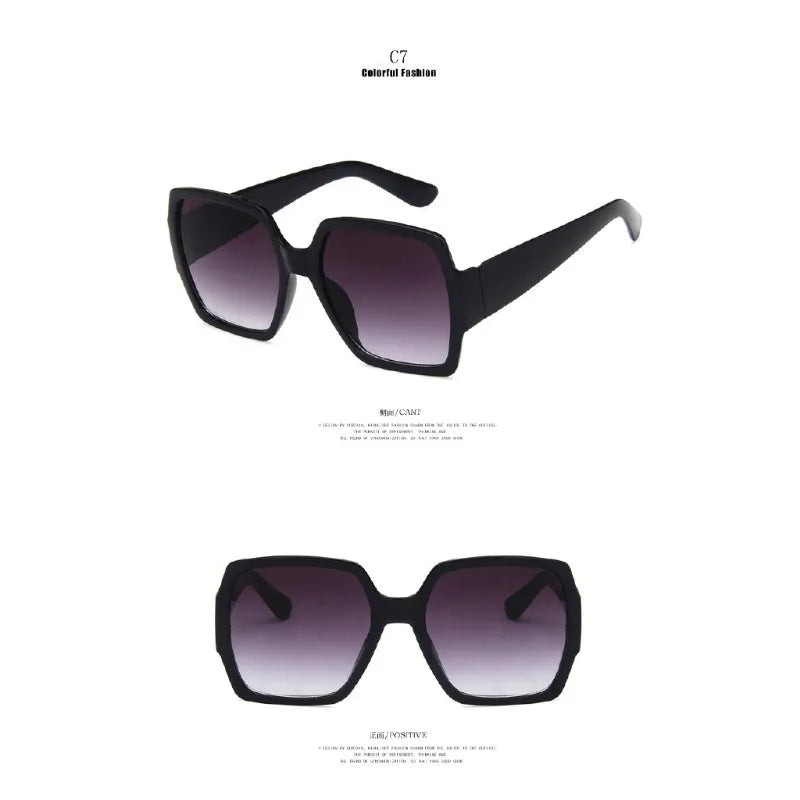 Plastic Oversized Square Sunglasses — Multicolor | KIMLUD