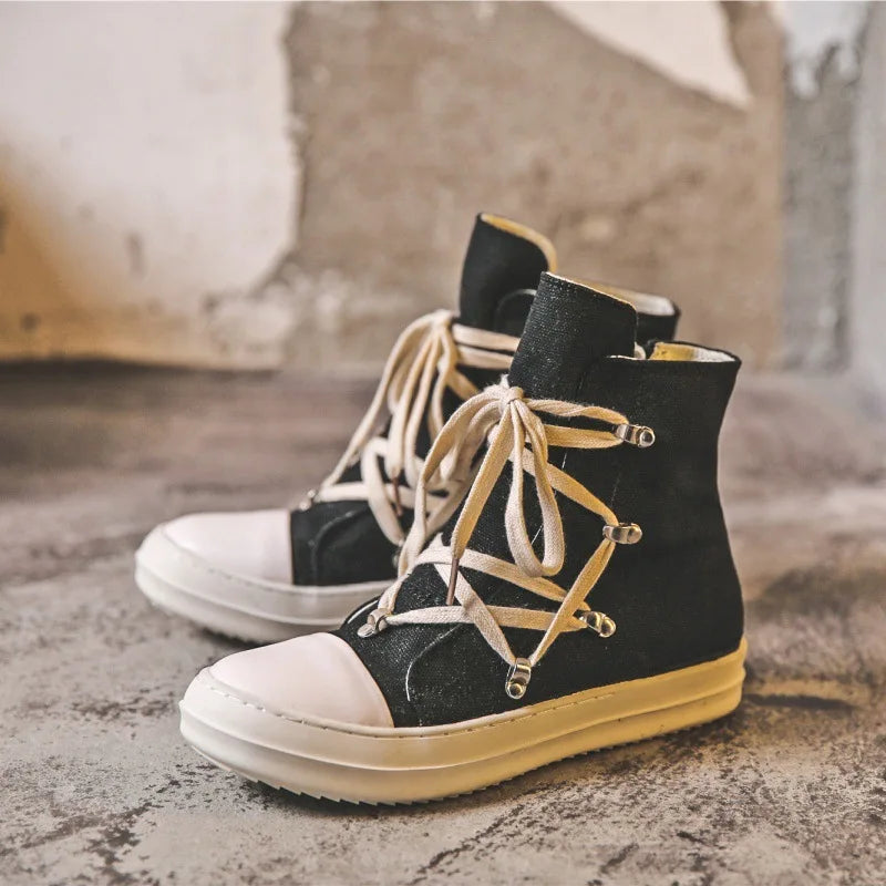 Mid Calf Boots – Platform Cross Tie – PU Upper – EVA Sole | KIMLUD