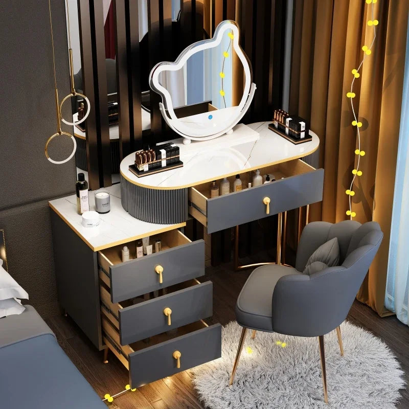 European Modern Vanity Table Storage Brass Hardware — Deep Blue-Dust | KIMLUD
