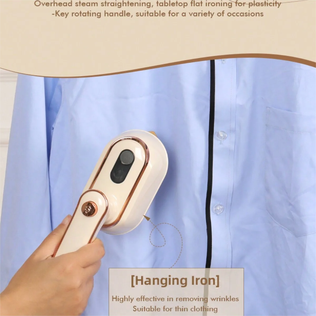 KIMLUD, Foldable mini steam iron Steam iron, strong penetration steam to remove wrinkles, suitable for clothes, wool, poly, silk, linen,, KIMLUD Womens Clothes