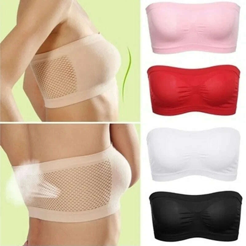 Women Sexy Lingerie Lace Seamless Tube Top Breathable Strapless Bandea