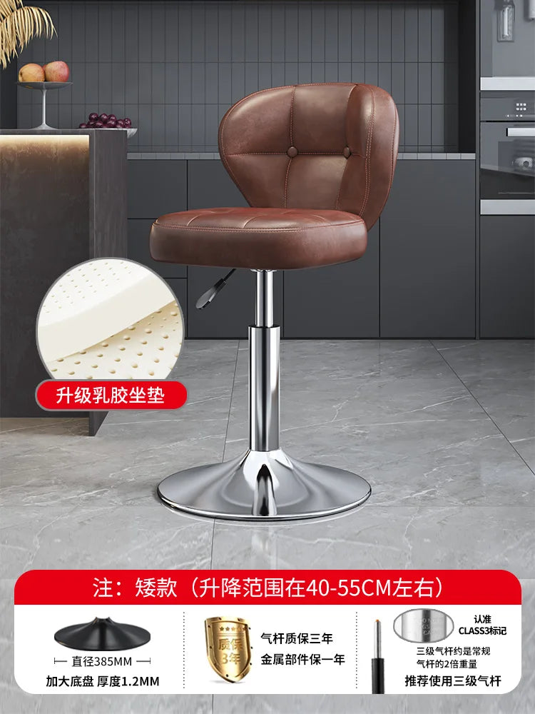 Leather Luxury Designer Bar Stools Minimalist Nordic Counter Gaming Bar Chairs With Back Comfortable Cadeira Trendy Furniture