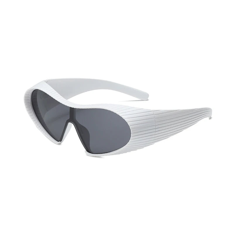 Futuristic Sunglasses Large Frame — Black | KIMLUD