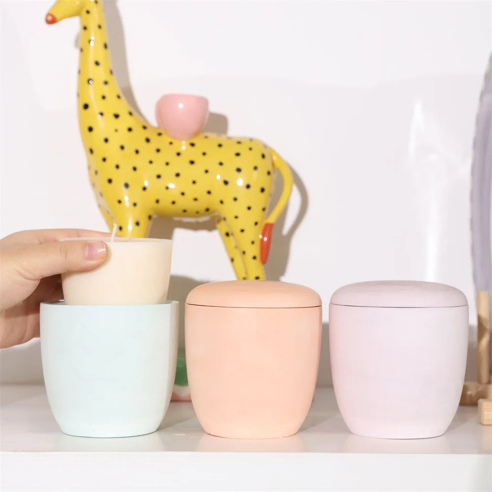 Boowan Nicole Candle Jar Silicone Mold and 7oz Candle Refill Mold Reusable Concrete Cement Candle Vessel Mould Home Decor