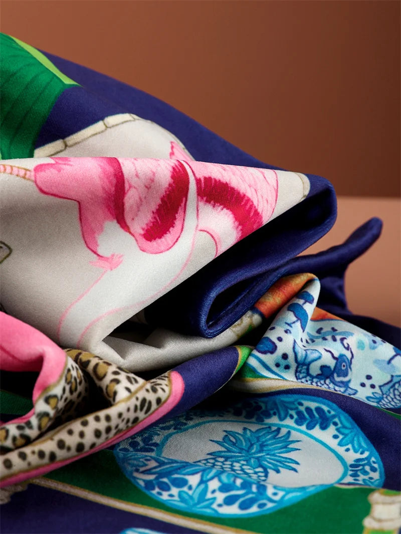 Pink Chinoiserie Pillow Covers 16x16 Inch Traditional Style Bird Dog Floral Vase Decorative Throw Pillow Case Velvet Double Side