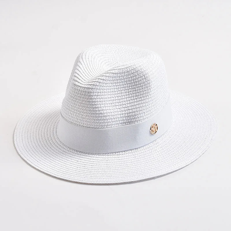 Panama Style Sun Hats Ribbon Decoration — Natural | KIMLUD