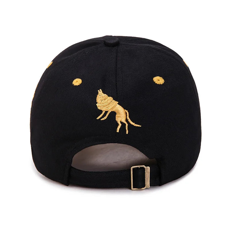 Cotton Baseball Cap Totem Embroidered — Black | KIMLUD