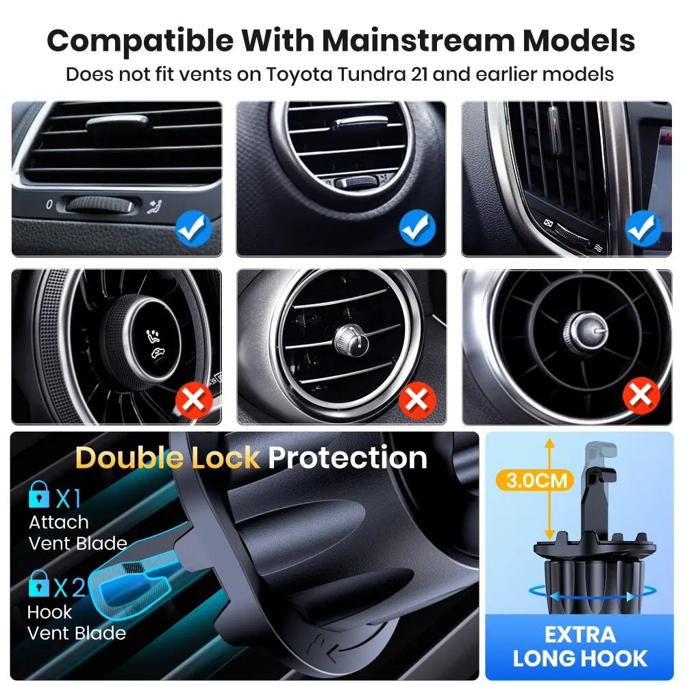 Car Phone Holder Mount – Upgraded Support Function – Metal | KIMLUD