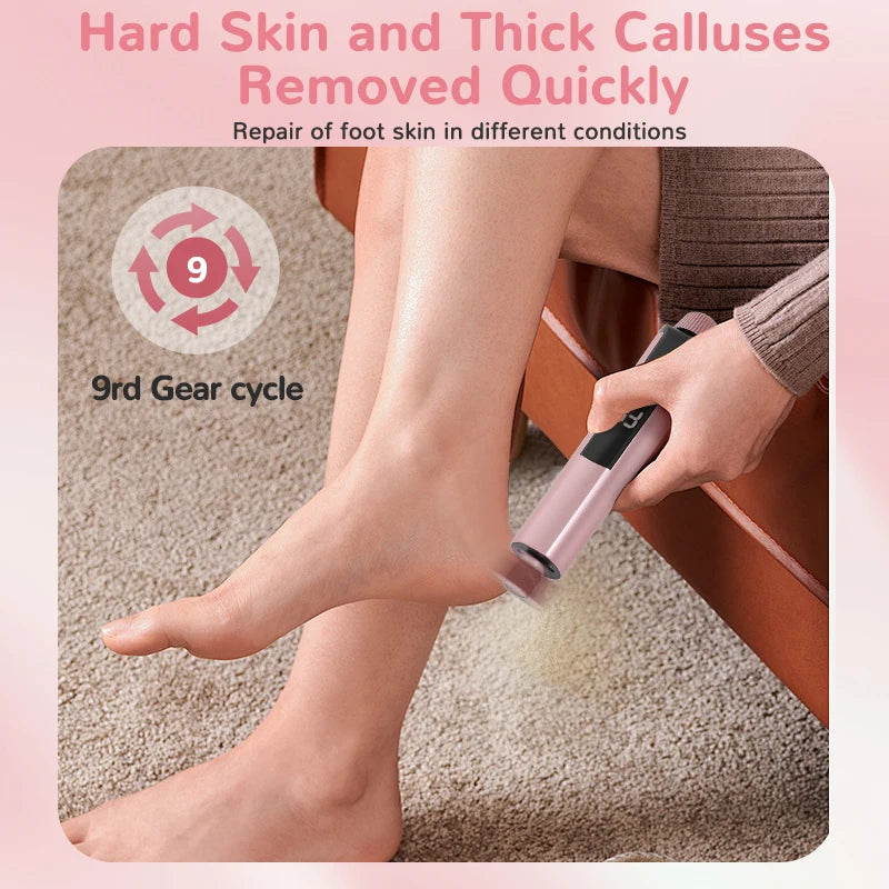 2 In1 Foot Care File Electric Foot Callus Remover Leg Heels Remove Dead Skin Pedicure Tool Set and Replacement Sandpaper New