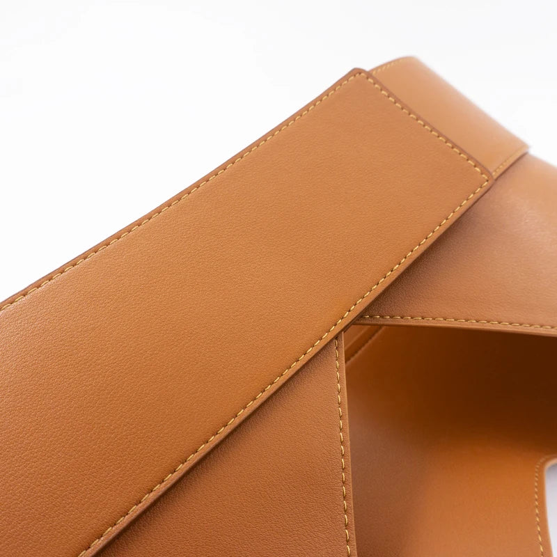 Belt – Geometrically Designed Waist Closure – Split Leather | KIMLUD