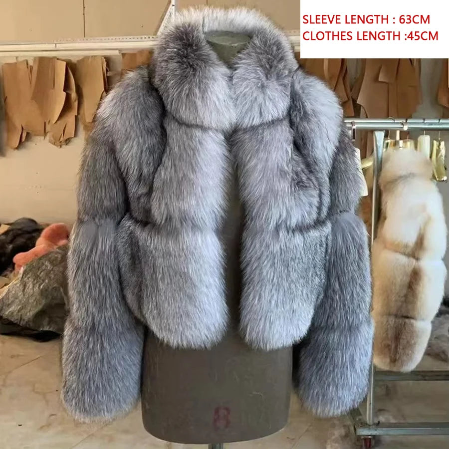 Real Golden lsland Fox Fur Coat With Lapel Natural Golden lsland Fox Fur Coat Real Fur Coat Best Selling Furry Jacket Women