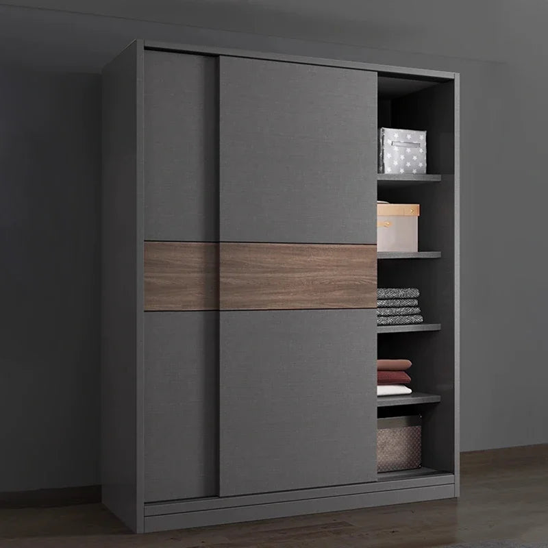 A Customized Modern Clothes Storage Organizer Double Wardrobe Cabinet Home Luxury Mdf Sliding Door Wardrobe Bedroom Furniture