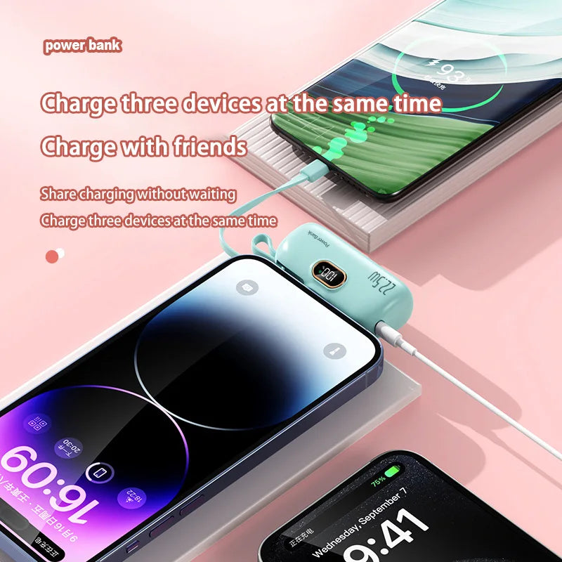 Xiaomi Mijia 30000mAh Mini Portable Power Bank Capsule Mobile Power Supply Emergency External Battery Fast Charger For iPhone 16