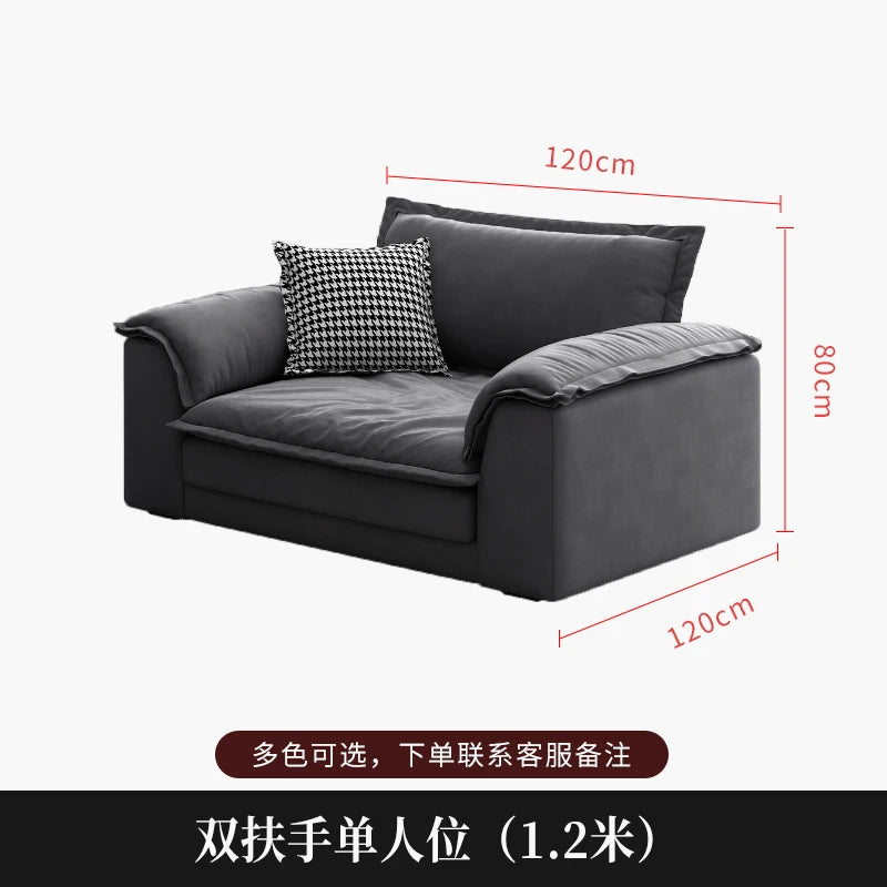 Nordic Minimalist L-Shaped Sectional Sofa Cloud Cushions — Charcoal Gray | KIMLUD