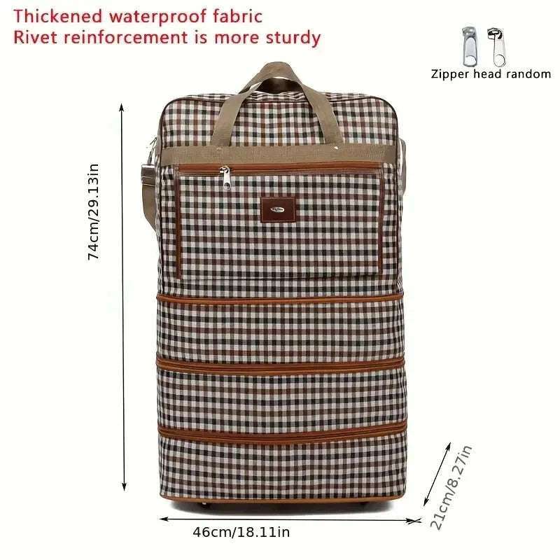 KIMLUD, Expandable Extra Large Wheeled Duffel Bag Durable, Lightweight&Multi-Layer for Easy Travel and Storage weekend or overnight bag, KIMLUD Womens Clothes
