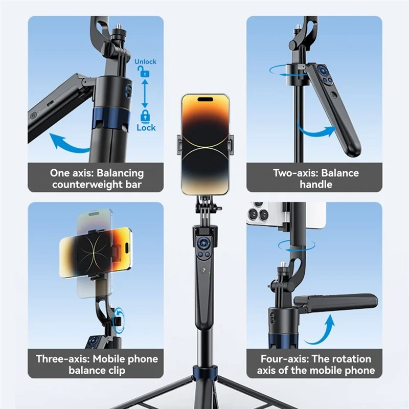 KIMLUD, ABKQ-Smart Follow-Up Bracket Handheld Gimbal & Phone Holder Automatic Rotation Follow-Up Artifact Selfie Stick Floor Tripod, KIMLUD Womens Clothes