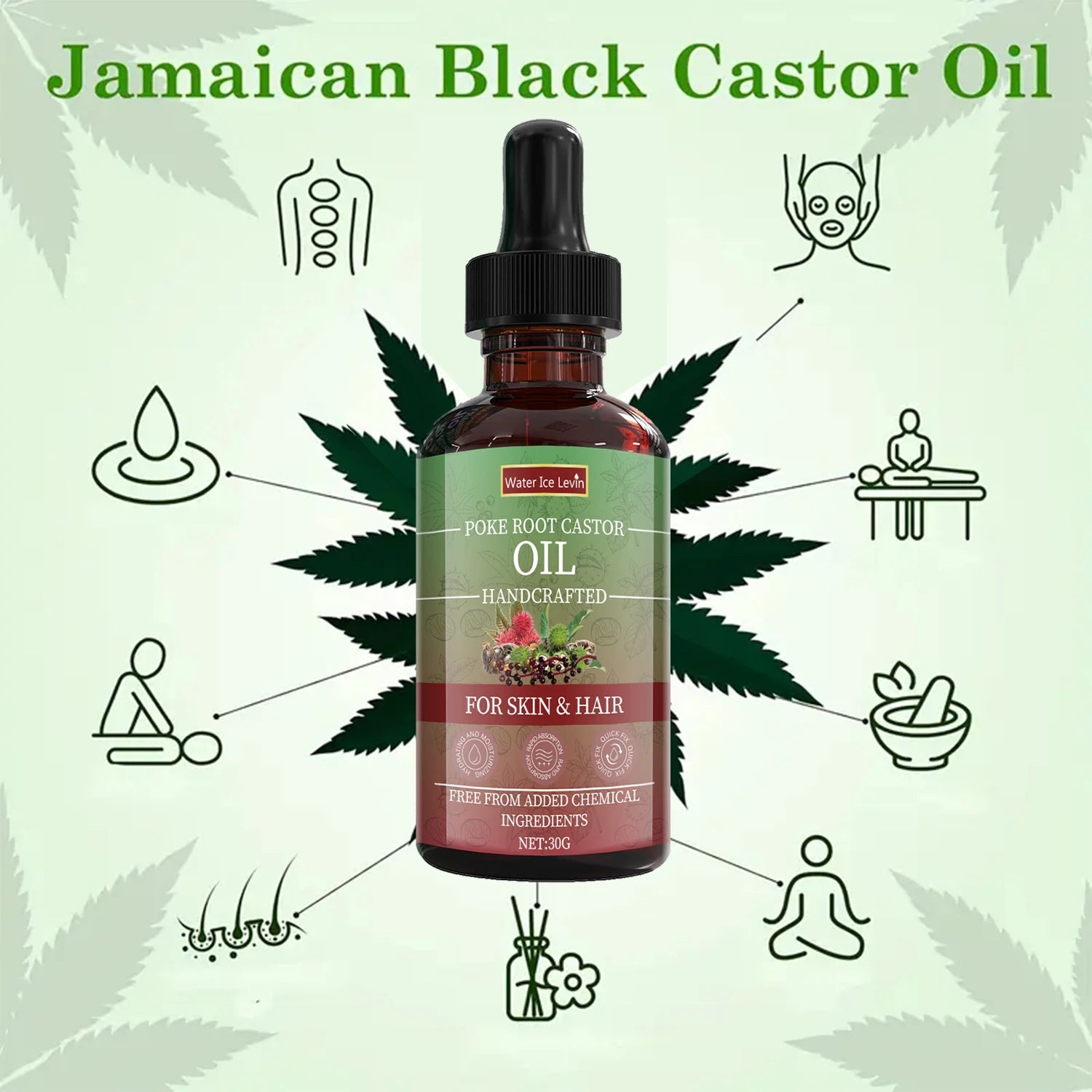 Poke Root Castor Oil Treatment Velvet Moisture For Skin And Hair — Emerald | KIMLUD