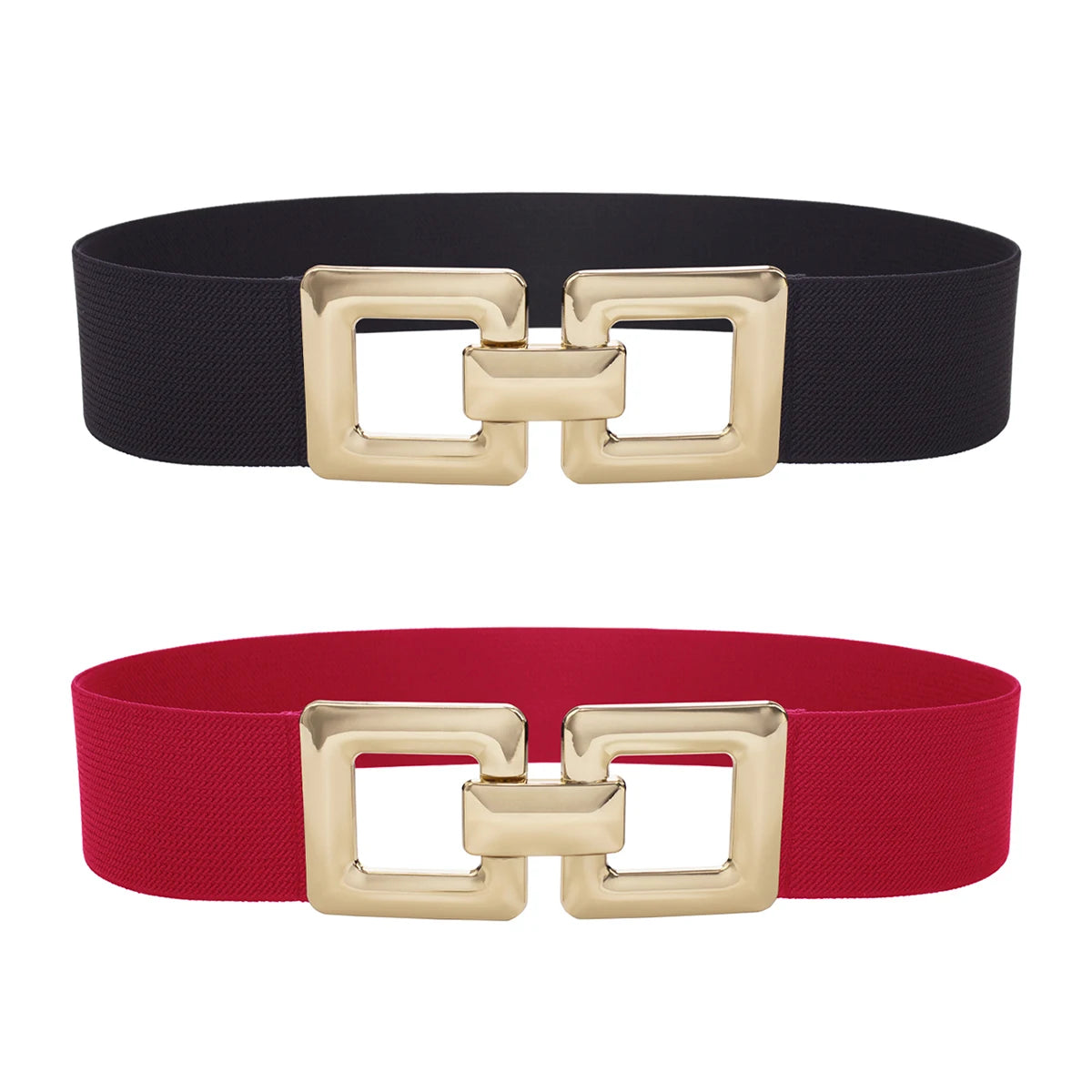 Knitted Belts Elastic Waistband Corset — Black Red | KIMLUD
