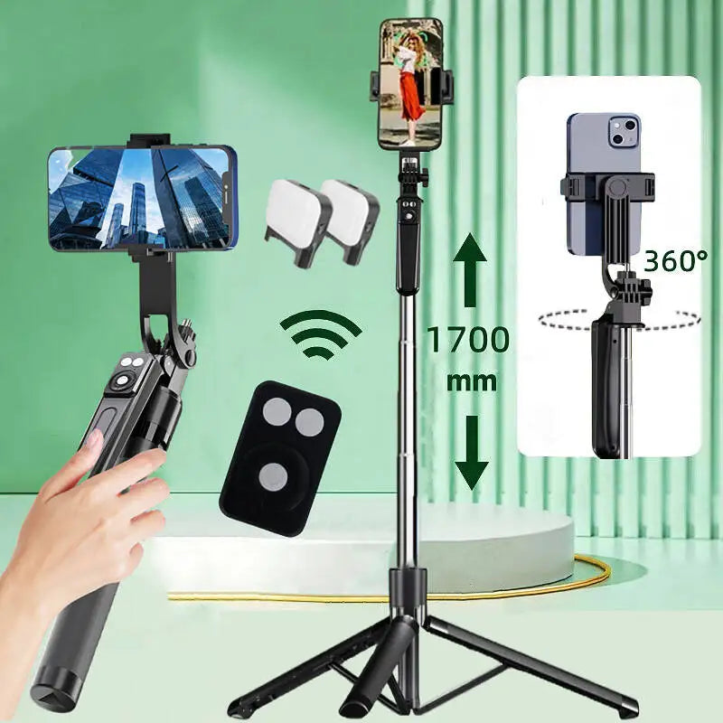 FANGTUOSI New Tripod for Smartphone Camera,Tripods Stand with Bluetooth shutter,Wireless Selfie Stick brackets with Phone Holder