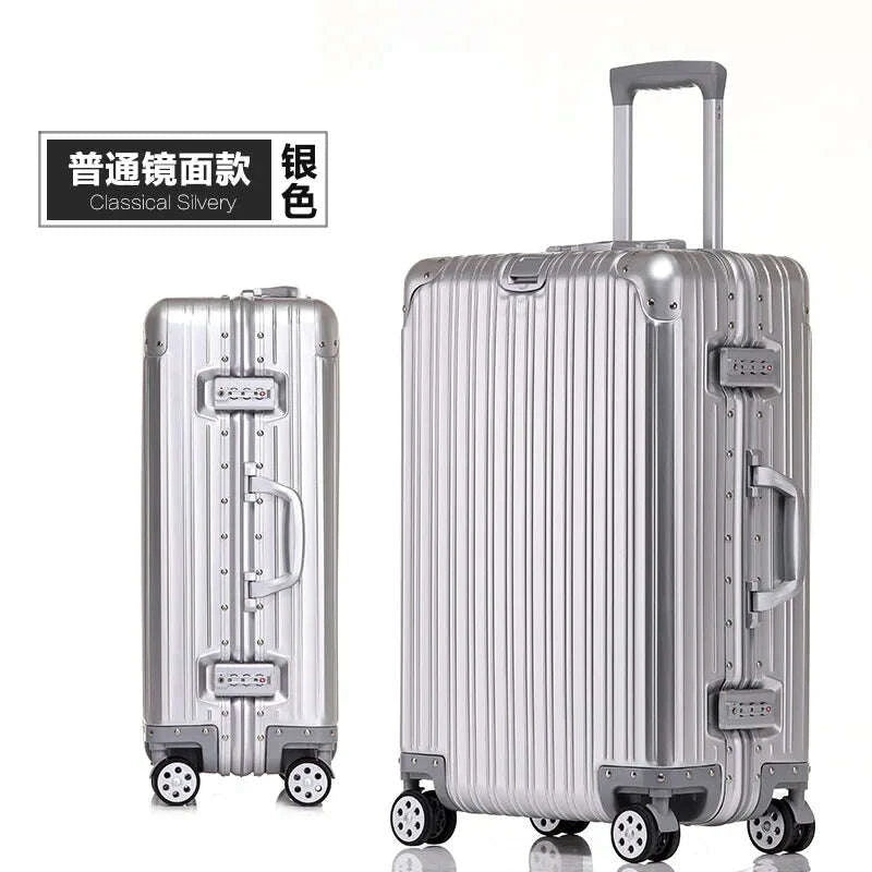 KIMLUD, 100% Aluminum Suitcase Cabin 20/26/30 inch TSA Customs Lock Aluminum Carry on Luggage Metal Hard Trolley Case Travel Suitcases, KIMLUD Womens Clothes