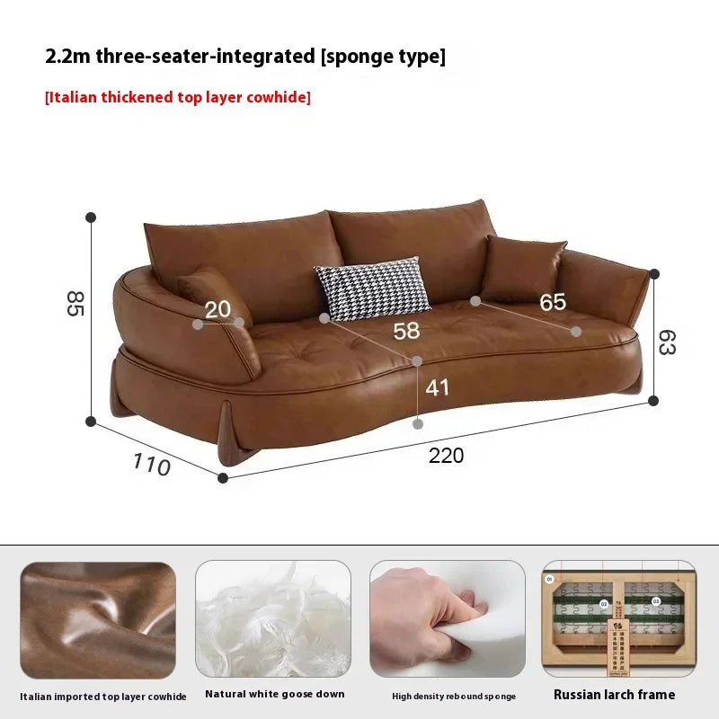 Wood Brown European Sofas Waterproof Armrest Luxury Floor Lounges Couch Puffs Nordic Designer Divani 2 Posti Unique Furniture