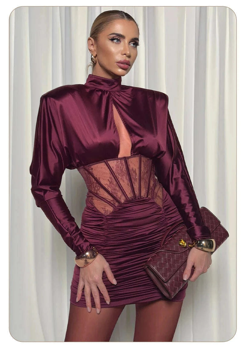 vc-elegant-burgundy-satin-mini-dress-with-lace-corset-detail-long-sleeve-high-neck-ruched-party-dress-for-evening-events-promkimlud-womens-clothes-35075349