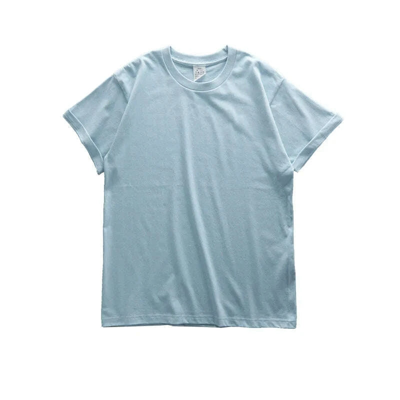 KIMLUD, Dukeen 280gsm Oversized Heavy T-Shirt for Men Summer Short Sleeve Tee Cotton Solid Color Top Casual T Shirts One Piece, KIMLUD Womens Clothes