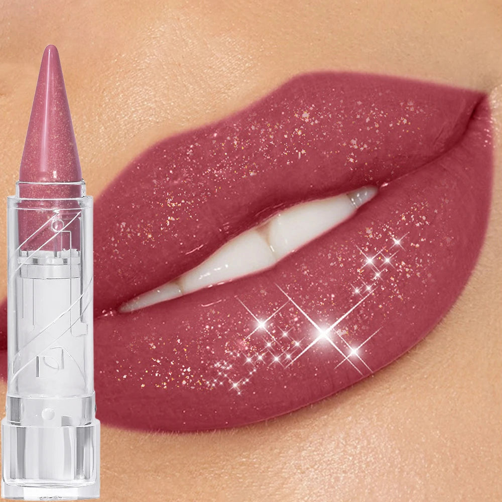 Glitter Lip Gloss Pearl-Infused Set — Pink Nude | KIMLUD