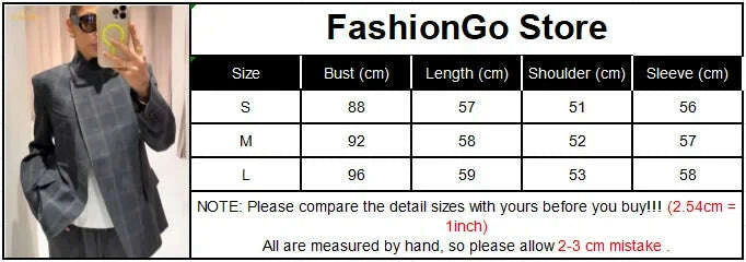 KIMLUD, Women Irregular Plaid Blazer Jacket Fashion Stand Collar Full Sleeve Split Loose Short Coat 2025 Female Daily Commute Outerwear, KIMLUD Womens Clothes