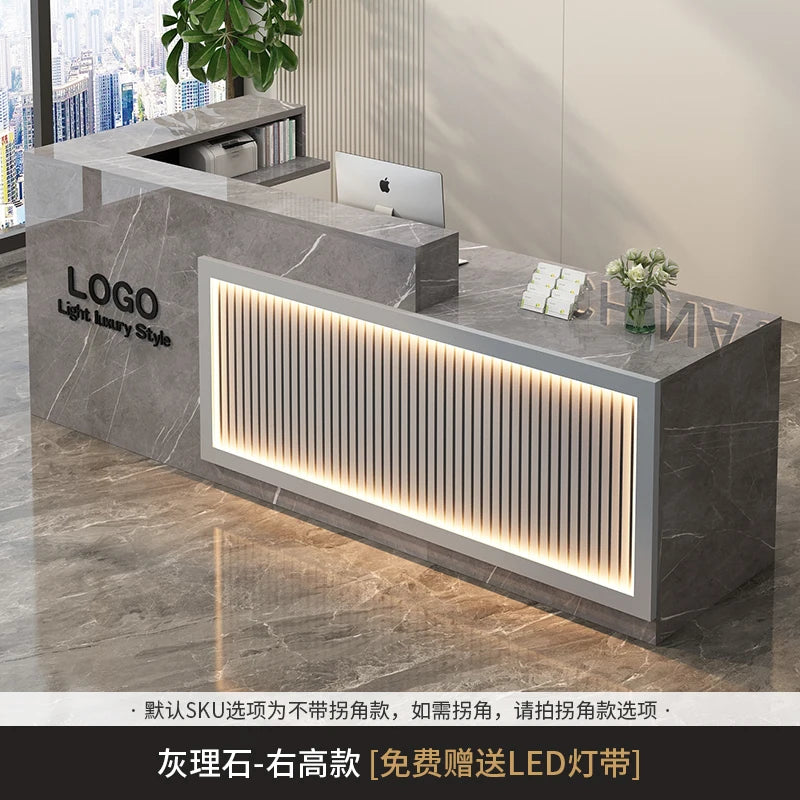 Contemporary Reception Desk Decor Set Customizable — Black | KIMLUD