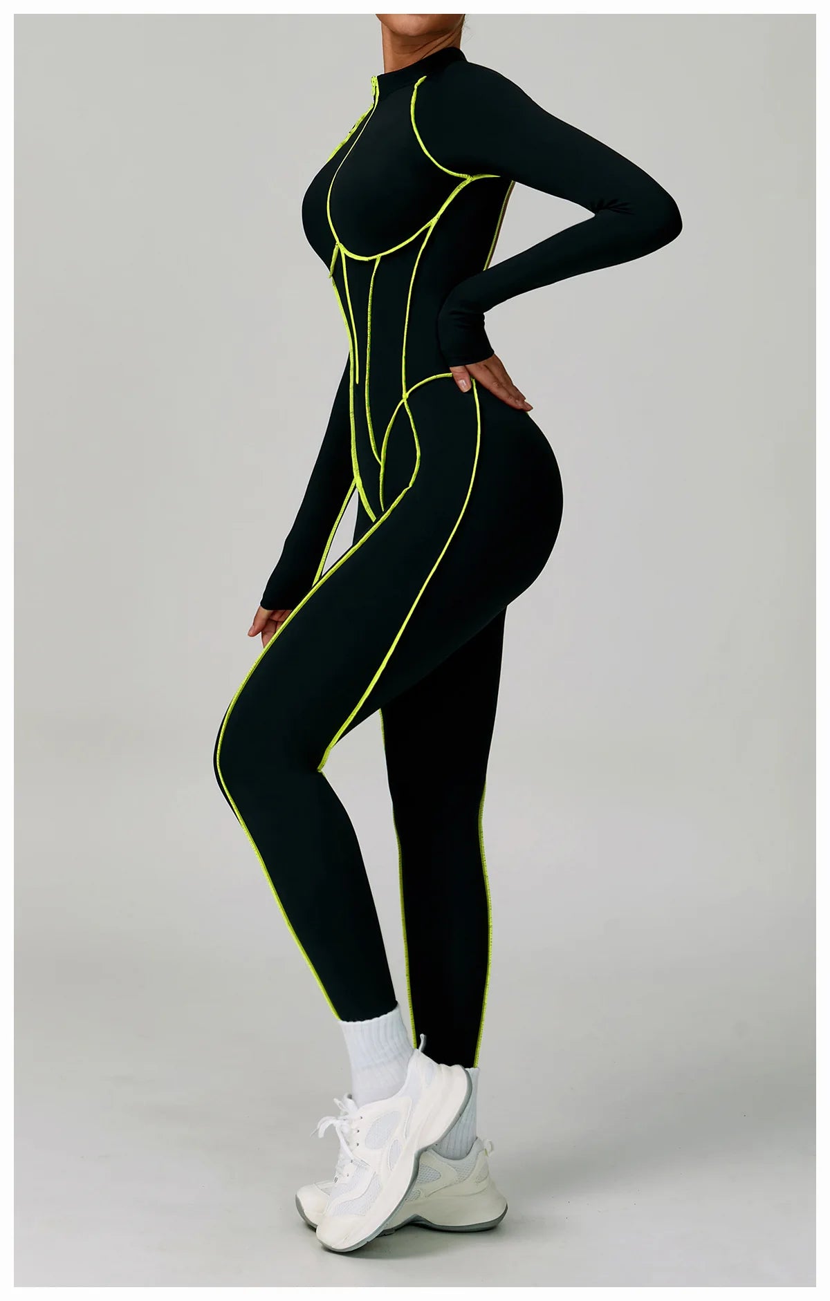 Yoga Bodysuits Women  Breathable Workout Sets Gym Clothes Push Up Fitness Running Sportwear Sexy Zipper Leggings Suit