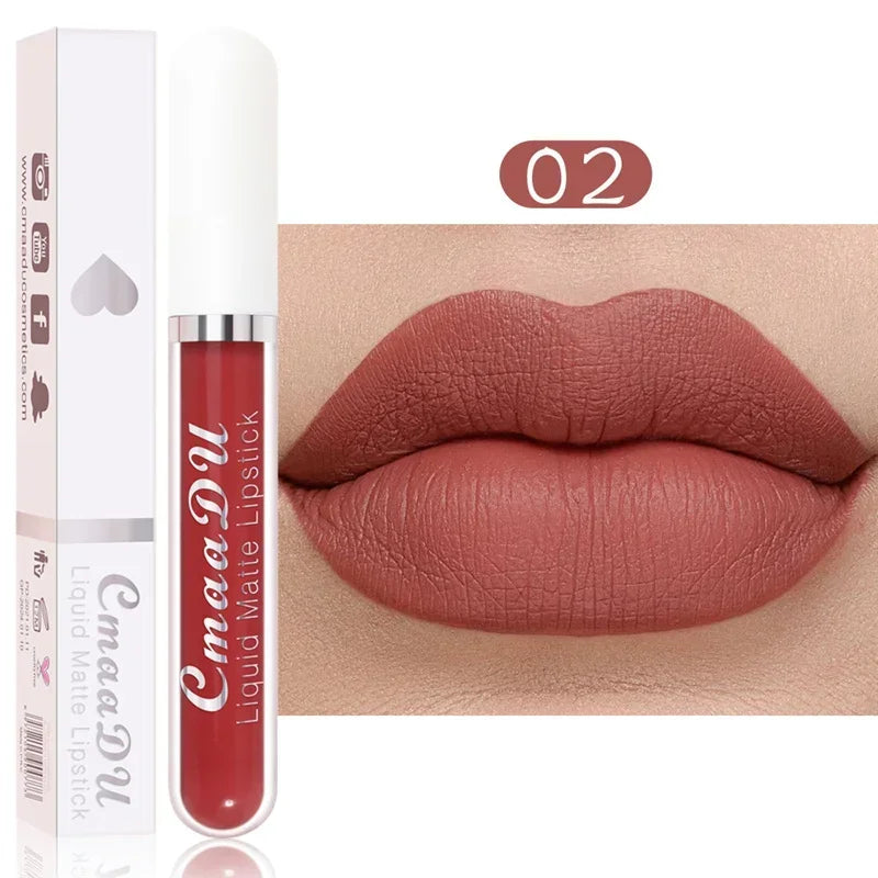 Velvet Liquid Lipstick - Waterproof Matte - Liquid Lipstick - Brown Nude | KIMLUD