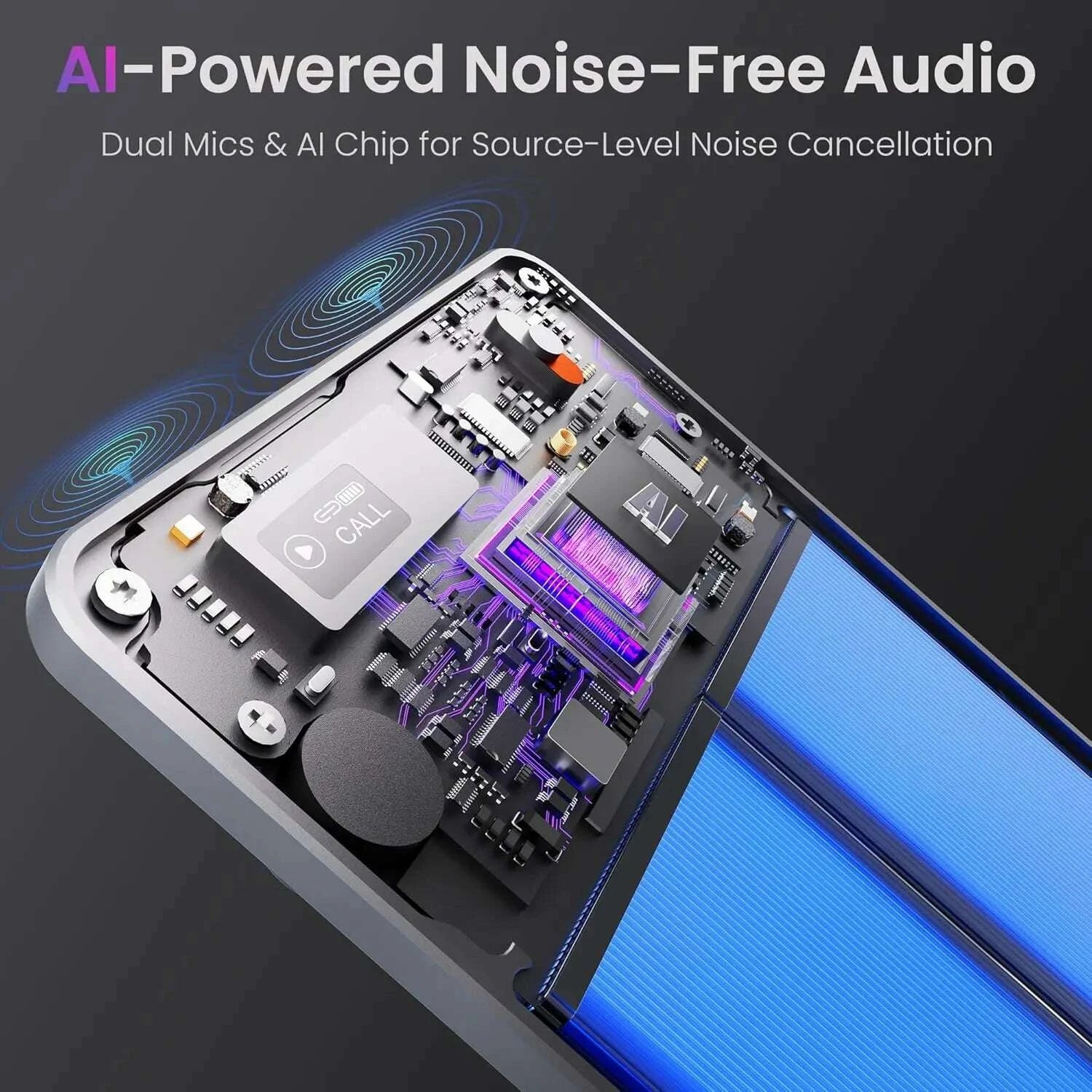 KIMLUD, AI Voice Recorder with Noise Cancellation, 152 Languages, 64GB, App Control for Meetings & Lectures, Gray, KIMLUD Womens Clothes