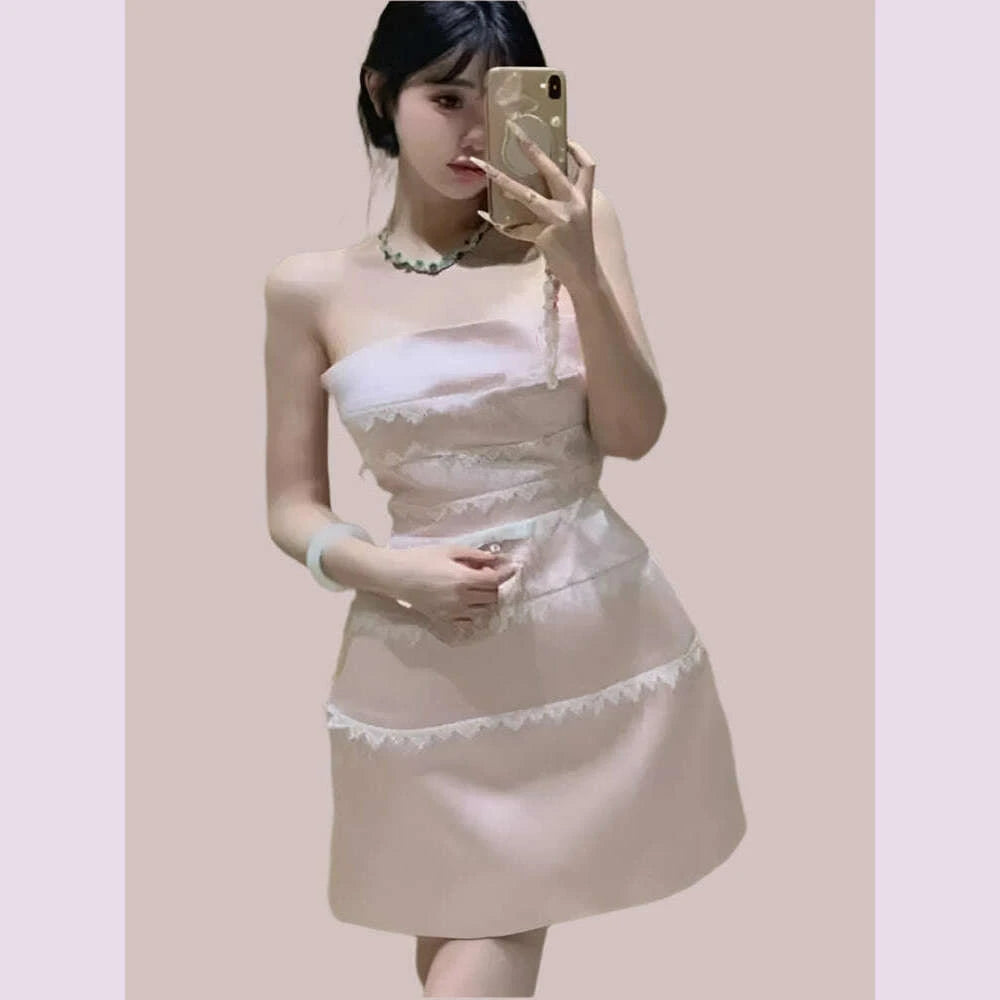 deat-sexy-lace-bow-spliced-solid-color-strapless-backless-sleeveless-high-waist-womens-mini-dress-2025-spring-new-tide-15dz504-kimlud-kimlud-33917119