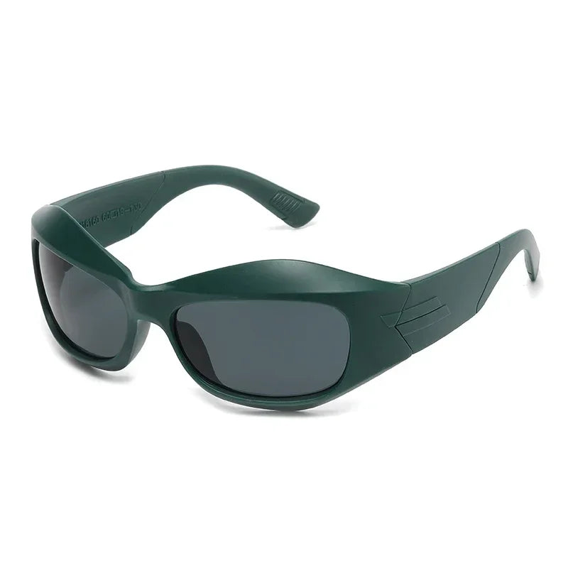 Steampunk Style Sunglasses Curved Lenses — Multicolor | KIMLUD