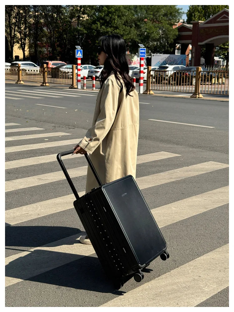 Aluminium Frame Travel Luggage Carry-On With Mute Wheels — Slate Gray | KIMLUD