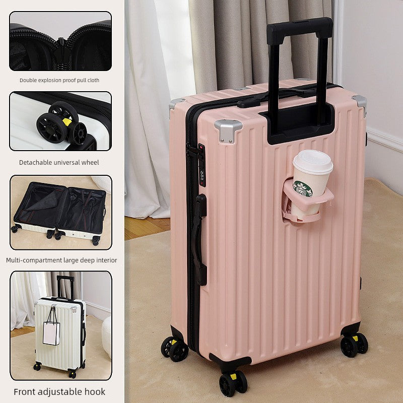Japanese Import Luggage Women's New Arrival Multi-Functional Hook Boarding Bag Universal Wheel 24 Pull Rod Men's Password Suitcase