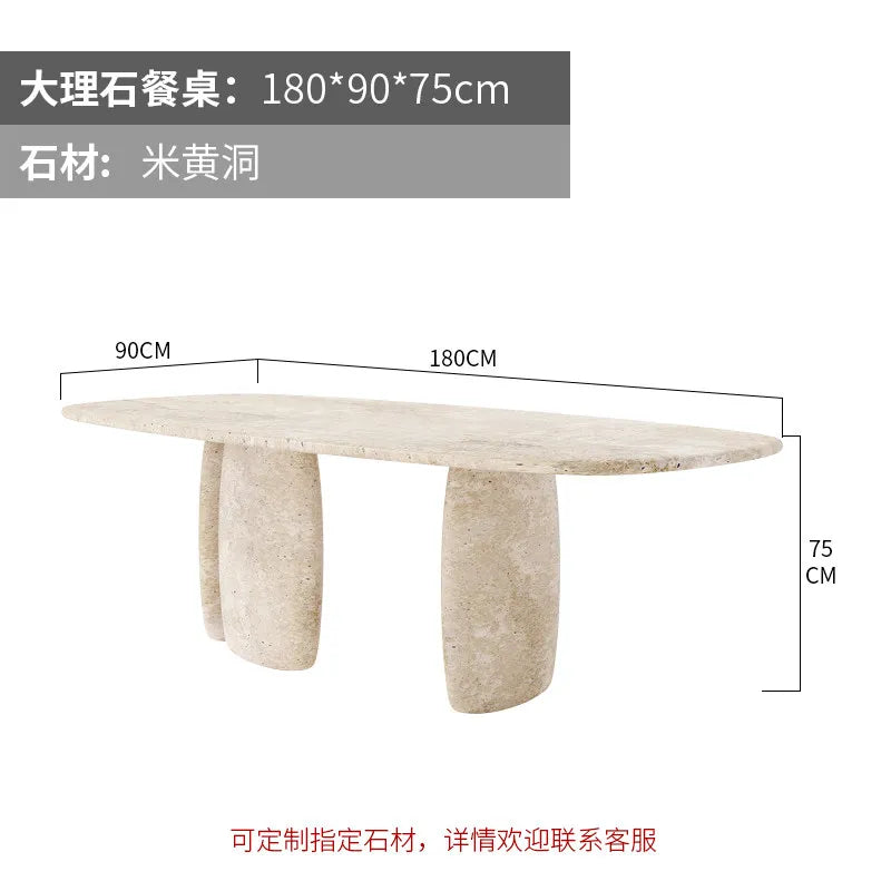 Marble Dining Table Centerpiece Modern Nordic — Beige | KIMLUD