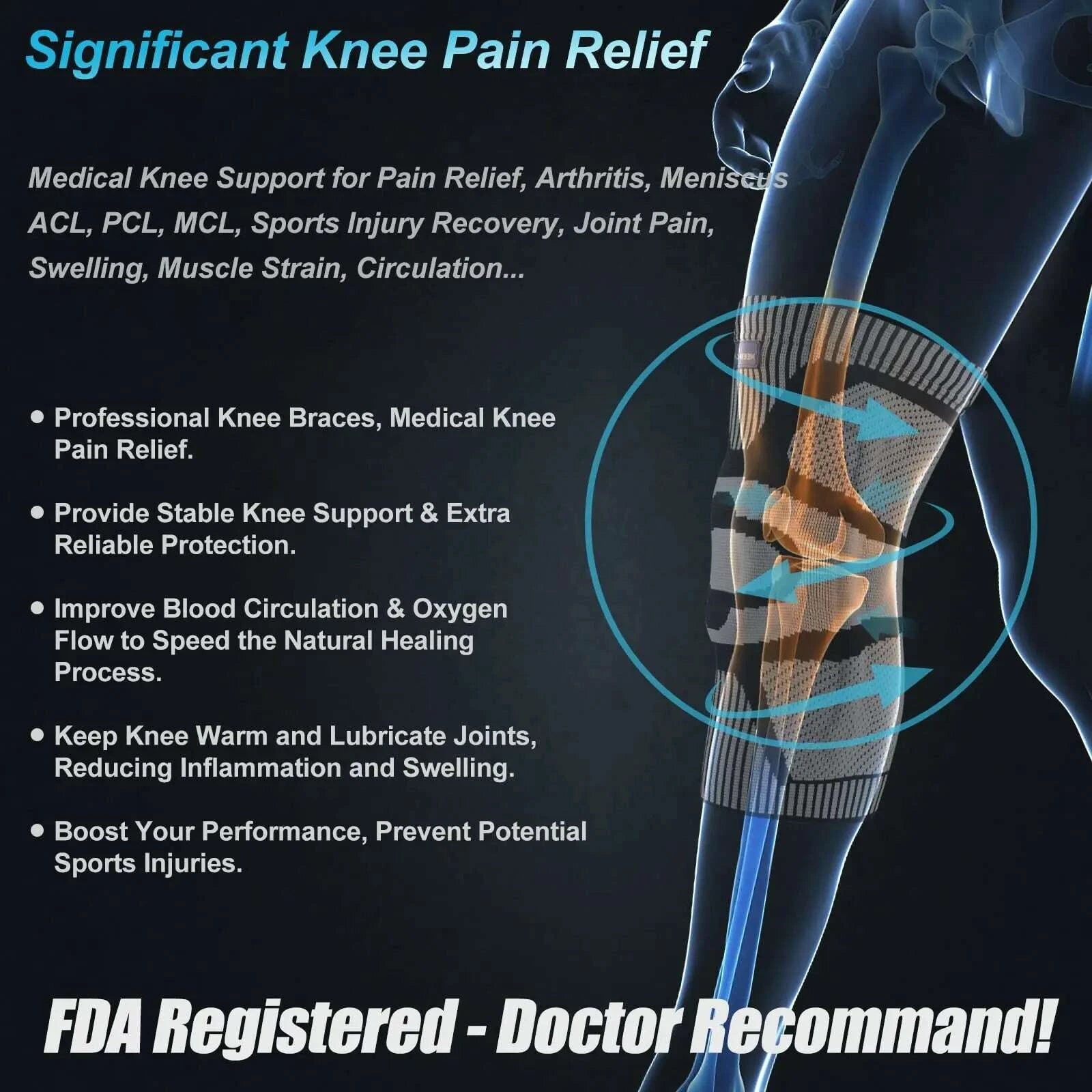 KIMLUD, NEENCA Knee BracesCompression Knee Support for Knee Pain Relief Sleeve Meniscus Tear ACL Arthritis Joint Pain Injury Recovery, KIMLUD Womens Clothes