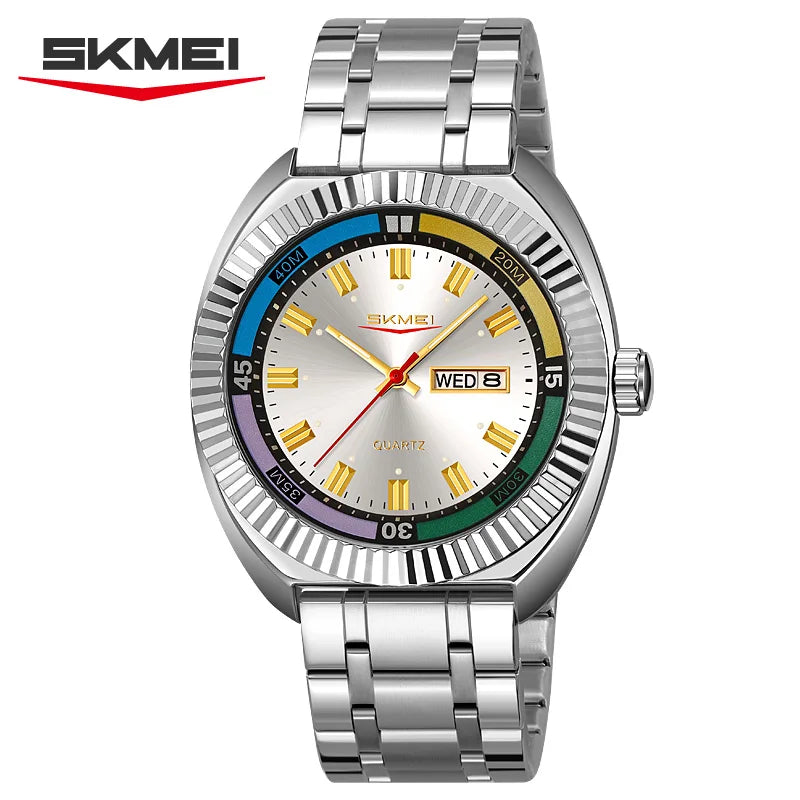 Men's quartz watch, fashionable business waterproof stainless steel watch, casual sports clock Reloj V179