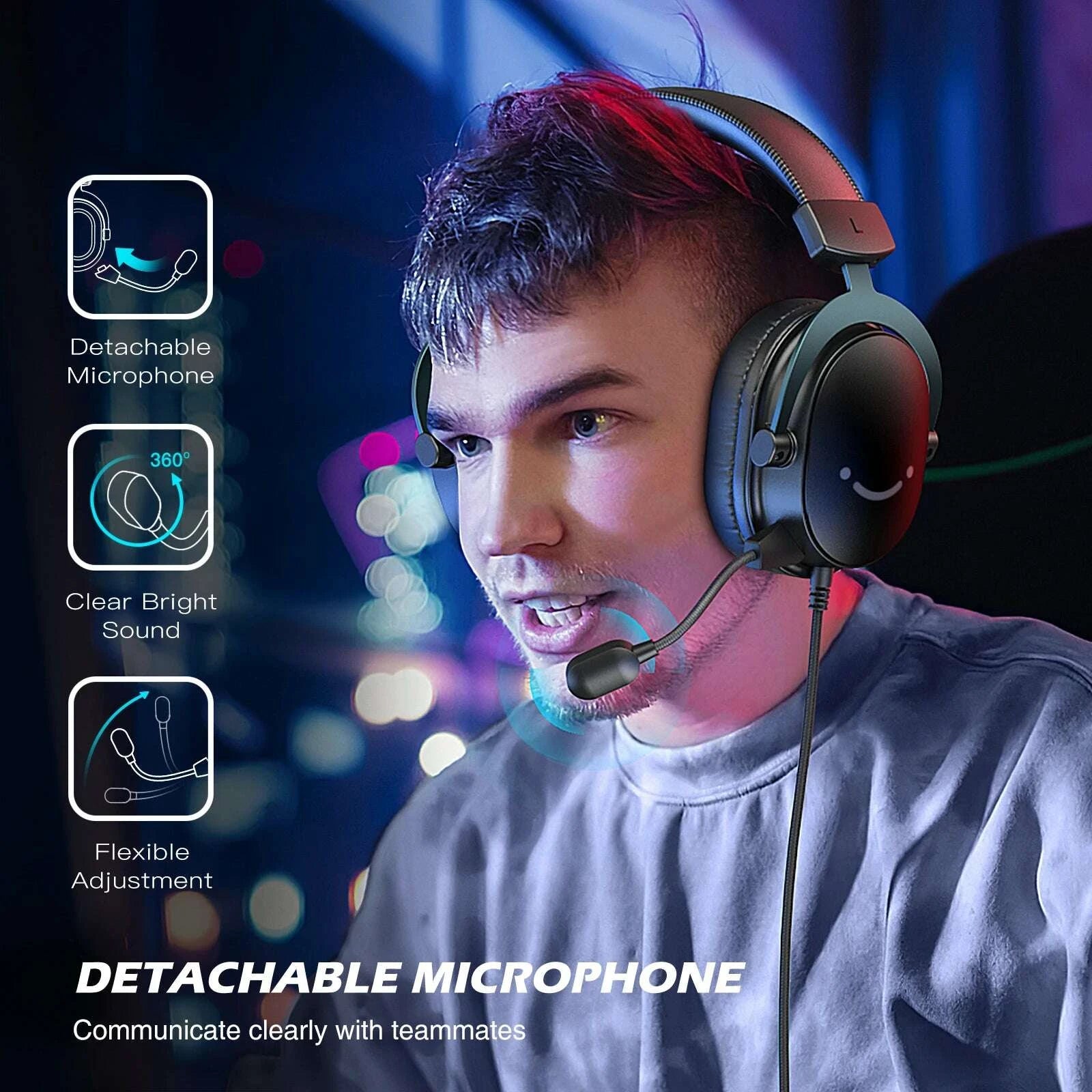 KIMLUD, FIFINE Headset,3.5 mm jack&USB Headphone with 7.1 Surround Sound/volum contral/Mute switch for PC/MAC/PS4/PS5 Mixer-H9, KIMLUD Womens Clothes