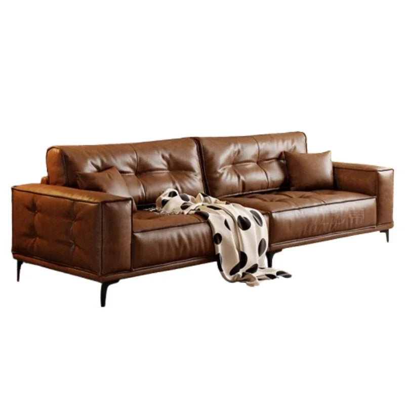 Leather Oversized Sofa Postmodern — Deep Brown | KIMLUD