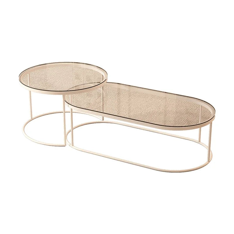 Glass Coffee Table Nordic Minimalist Living Room — Clear | KIMLUD