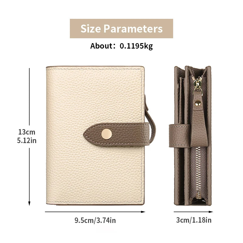 Wallet – Retro Clamshell Design – Genuine Cow Leather | KIMLUD