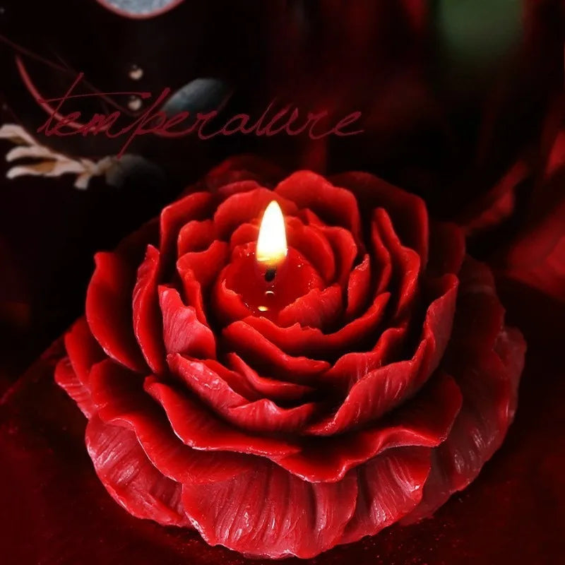 Low Temperature Candle Wax Peony Rose Heart Candle 42 Degrees To 48 Degrees